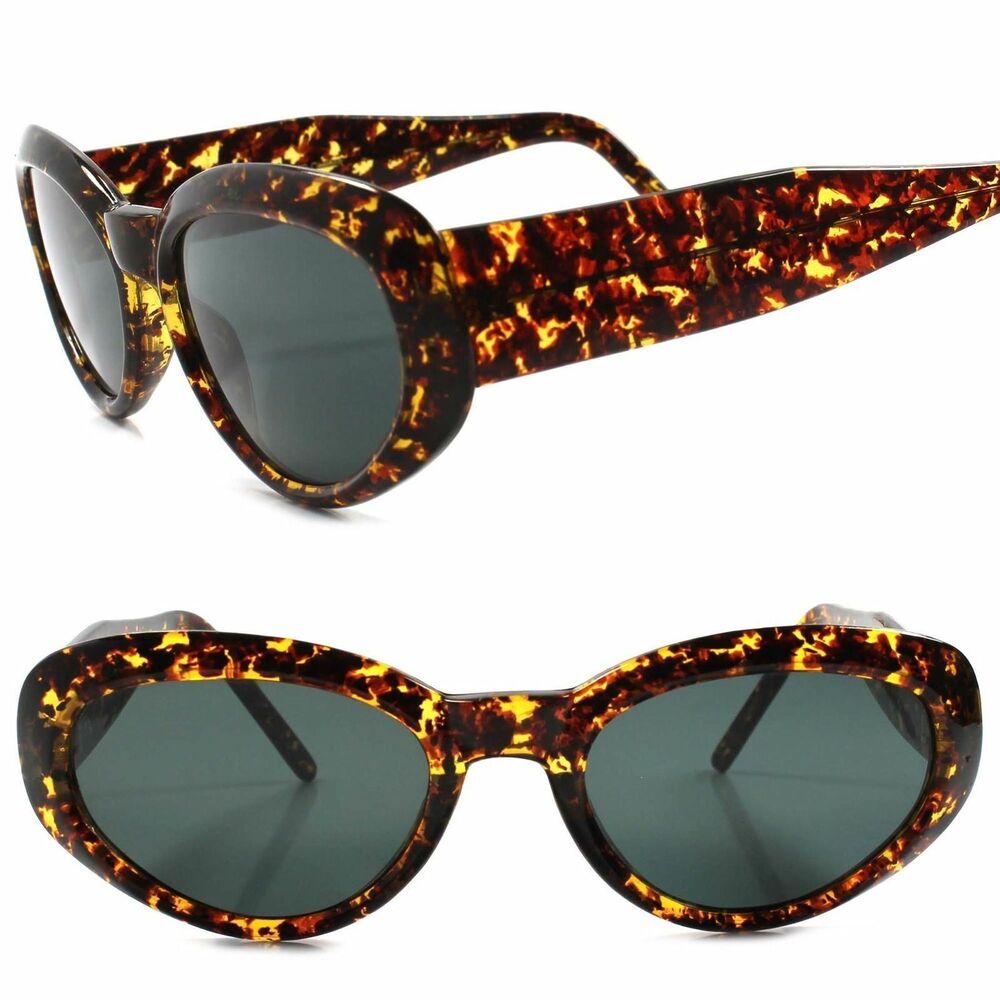 Old stock Classic Genuine Vintage 80s Thick Tortoise Frame Cat Eye Sunglasses